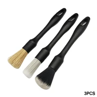 3PCS Car Detailing Brush Super Soft Auto Interior Detail Brush With Synthetic Bristles Car Dash Duster Brush Accessories 1