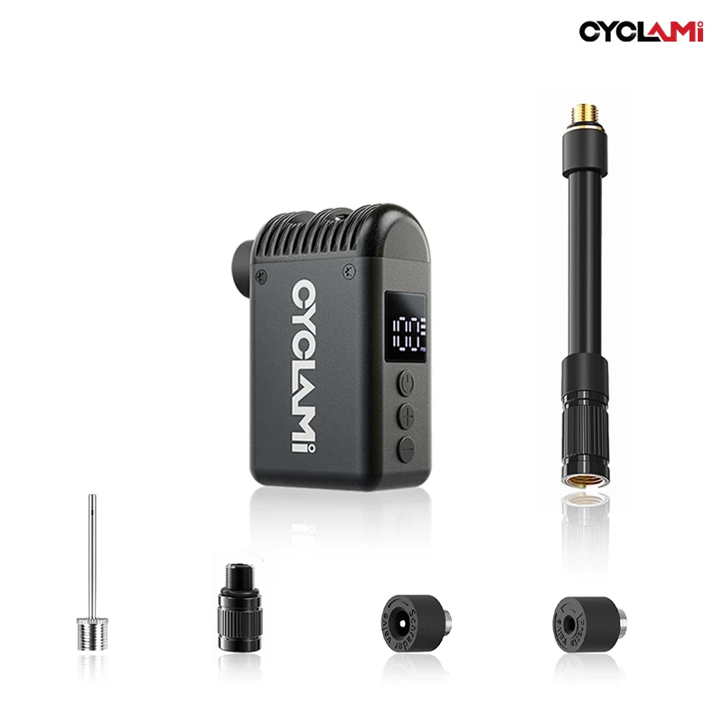 CYCLAMI Mini Portable Electric Air Pump Schrader Presta Fast Rechargeable Tire Inflator