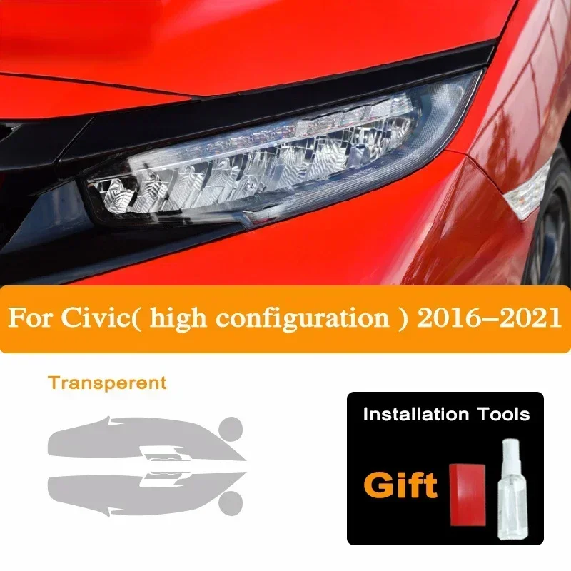 

Car TPU headlight protection film smoked black transparent sticker2PCSsuitable for Honda Fit Civic Accord CR-V Pilot HRV Odyssey