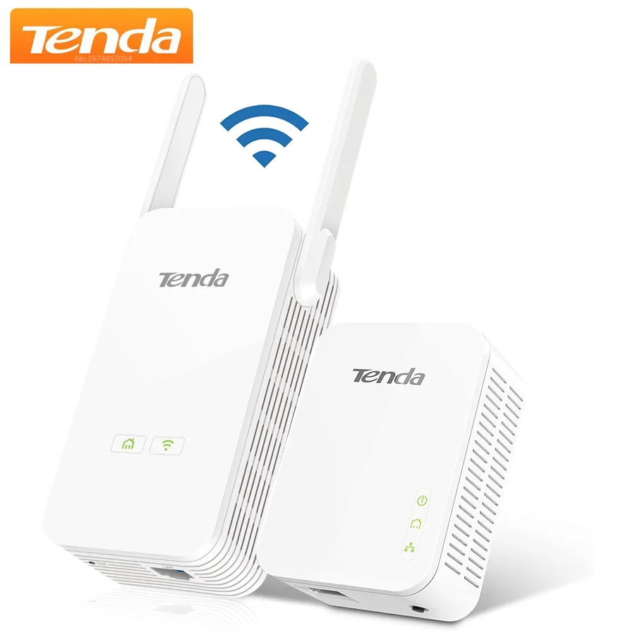 Tenda PH5 AV1000 WiFi Powerline Adapter Kit Gigabit Ports Wi-Fi Power Line Booster Broadband/WiFi Extender