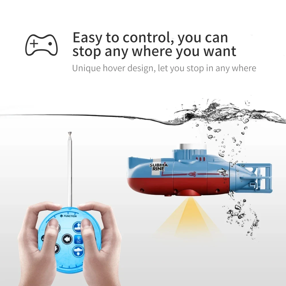 RC Submarine Mini Remote Control Waterproof Submarine Hover In Water Electric Teasing Fish Toy