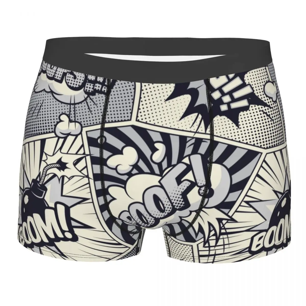 

Man Boom Goes Comic Graffiti Boxer Briefs Shorts Panties Breathable Underwear Male Sexy Underpants