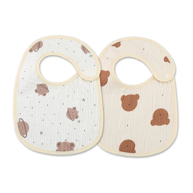 Grand bavoir enfant - beige ourson