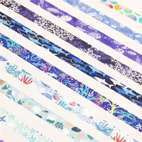 10 pcs/set Blue Ocean Gilding Washi Tape Set Scrapbooking Diy Journal Stationery Masking Tapes Deco Art Supplies Gift Sticker 2