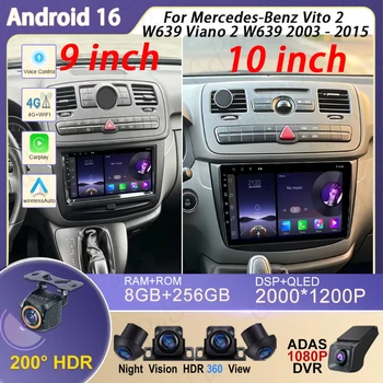 Radio con GPS para coche, reproductor Multimedia con Android, vídeo, estéreo, 5G, WIFI, para mercedes-benz Vito 2, W639, Viano 2, W639, 2003 - 2015 1