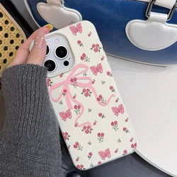 Chic Pink Floral Bowknot Phone Case Cover - Samsung A52(A52S) (S21617)