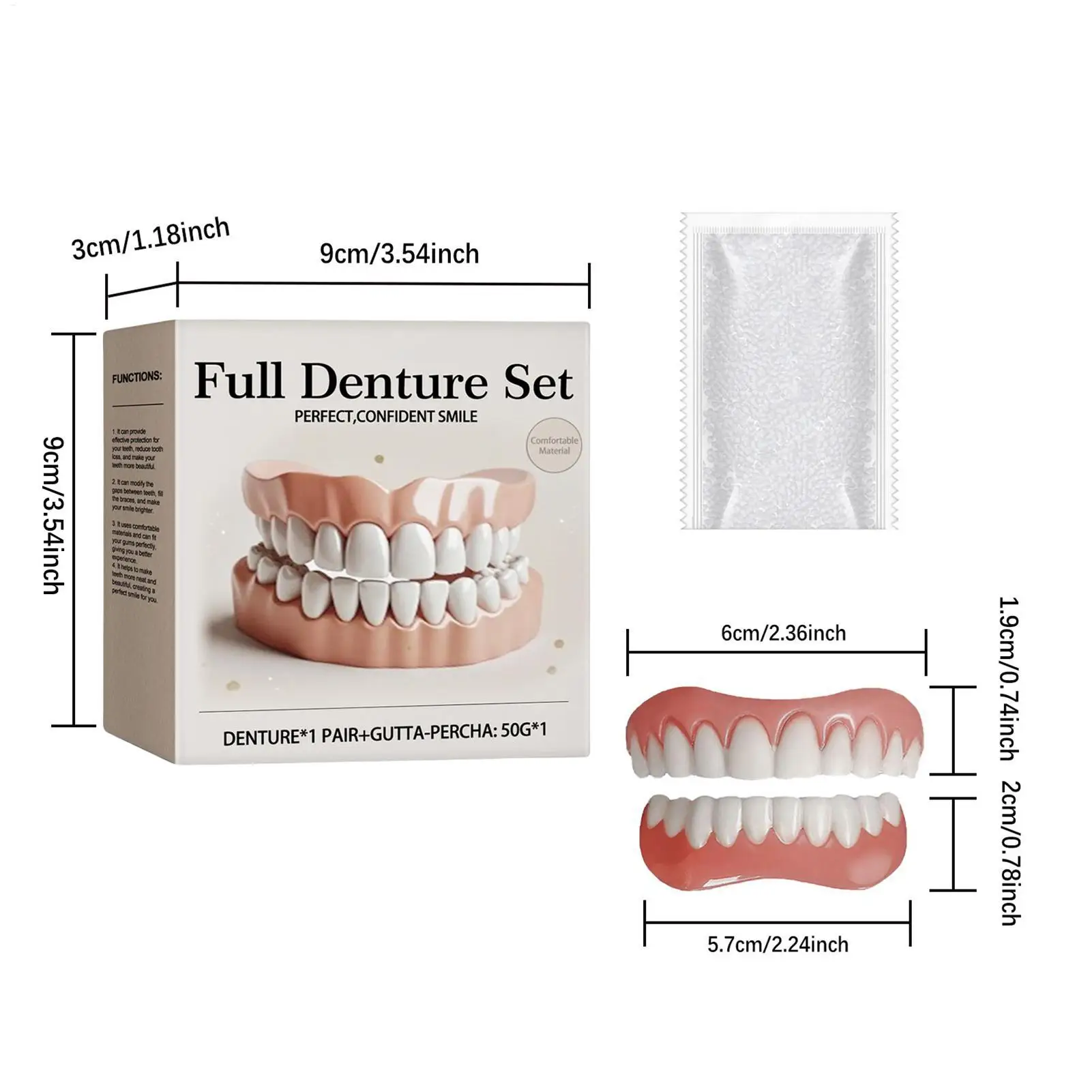 Denture Silicone Kit Soft Denture Silicone Liners Denture Kit Soft Denture Kit Teeth Upper And Lower Set Fake Tooth Oral-Care