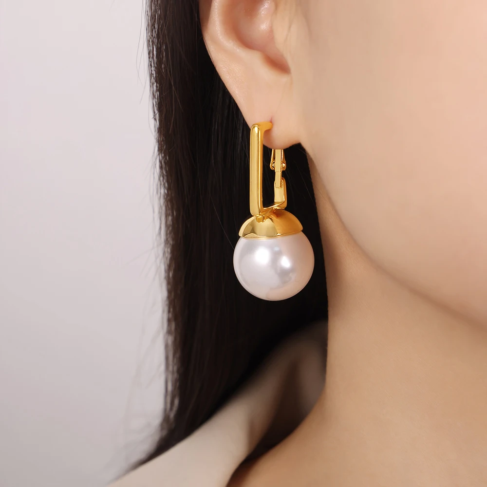 

Stainless Steel Jewelry Embedding Beizhu Geometric Tassel Pendant Earrings Women's Elegant Earrings
