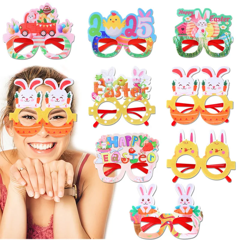Easter Eggs Rabbits Glasses Holiday Party Decorations Chicken Glasses Frames Children'S Cartoon Photography Props Accessor