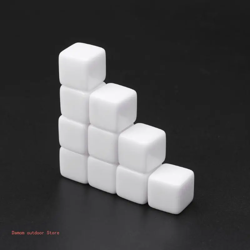 Blank Acrylic 14mm 6 Sides for Party Family DIY Games Kids Printing 10 Pieces Game Dice Dice Set Acrylic Dice