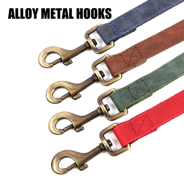 4.5ft Dog Pet Leash Rope 9 Colors PU leather Small Medium Large Dogs Nylon Padded Puppy Leashes Walking Leash Lead Ropes for Dog 4