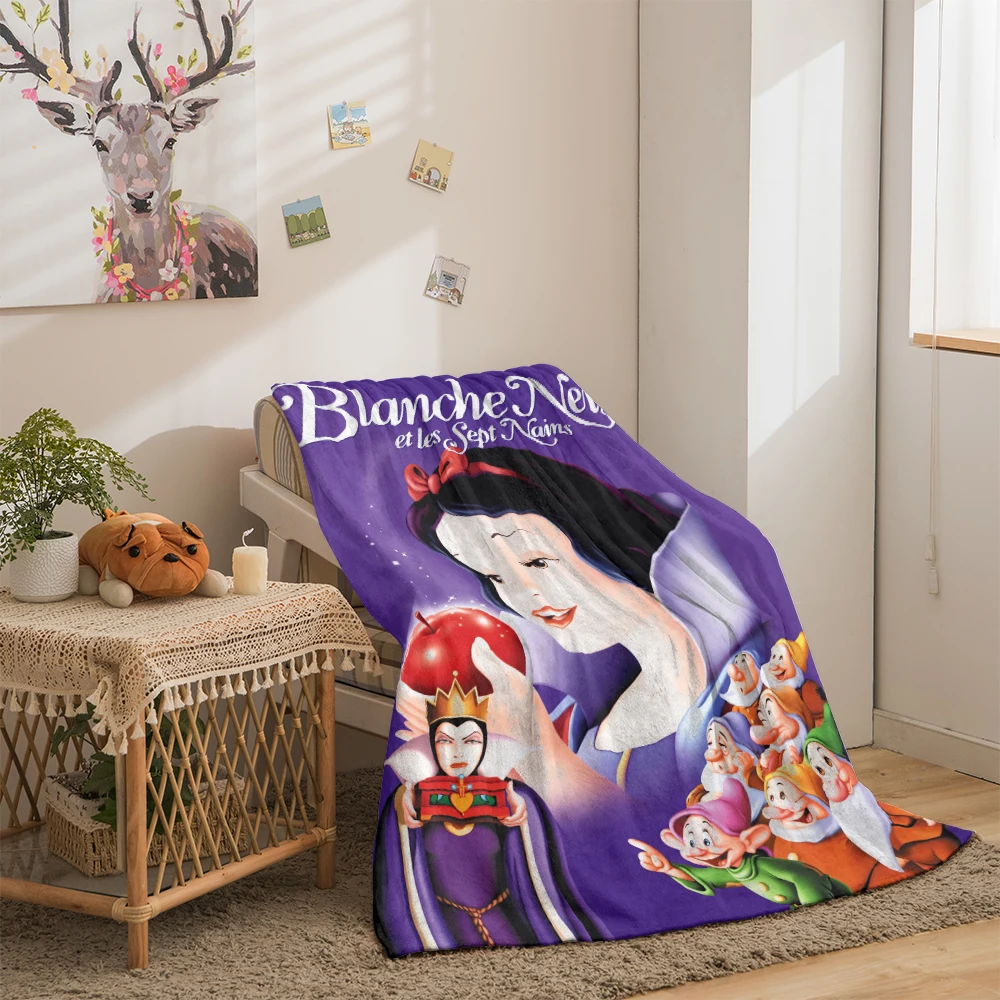 백설공주 HD 프린트 플란넬 얇은 담요, 사계절 담요, 소파, 침대, 거실, 여행 캠핑 담요 선물