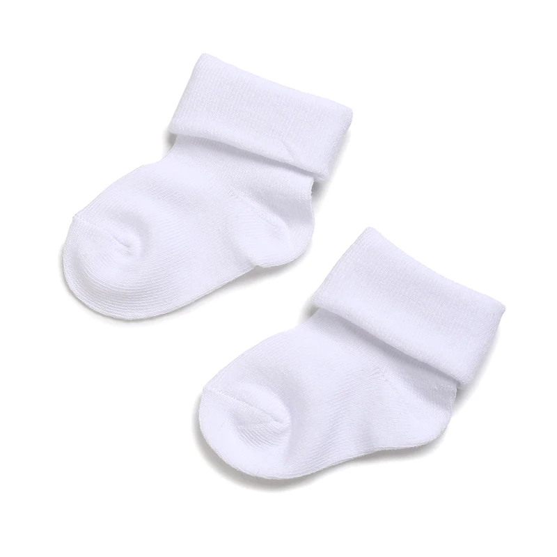 4 Pairs White Baptism Lovely Cotton Baby Socks 0-1 Year Old Newborn Baby Boys And Girls Socks 4