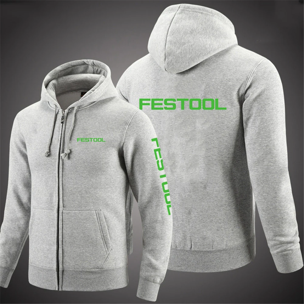 Festool Tools 2023 New Spring and Autumn Simple Popular Printing Tops Casual Print Solid Color Zipper Pullover Versatile Coat