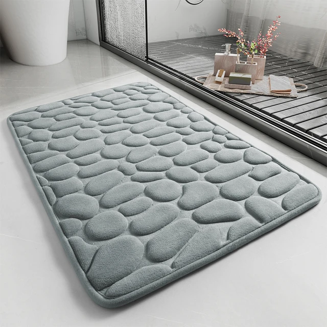 Mat Bath Cobblestones, Foam Bath Mat Absorbent Carpet