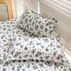 Flat Bed Sheets Plaid Soft Washed Universal Nordic Style Antibacterial Non-slip Thickerskin-friendly Twin Queen Full Size Adults 5