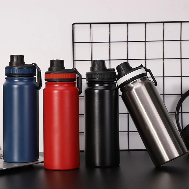 Insulated Water Bottle, 1000ml 32 oz Stainless Steel Double Wall Vacuum  Wide Mouth Sport Bottle with Leakproof Spout Lid