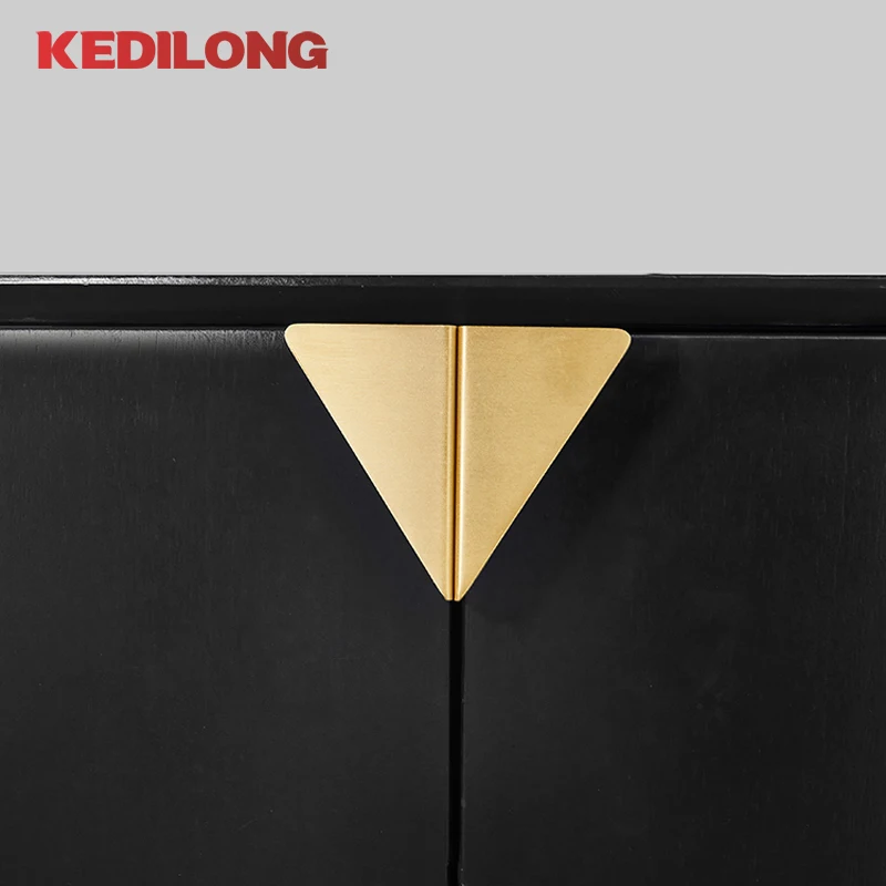

Brass Hidden Triangle Handle Modern Simple Cabinet Drawer Wardrobe Door Light Luxury Gold Handle