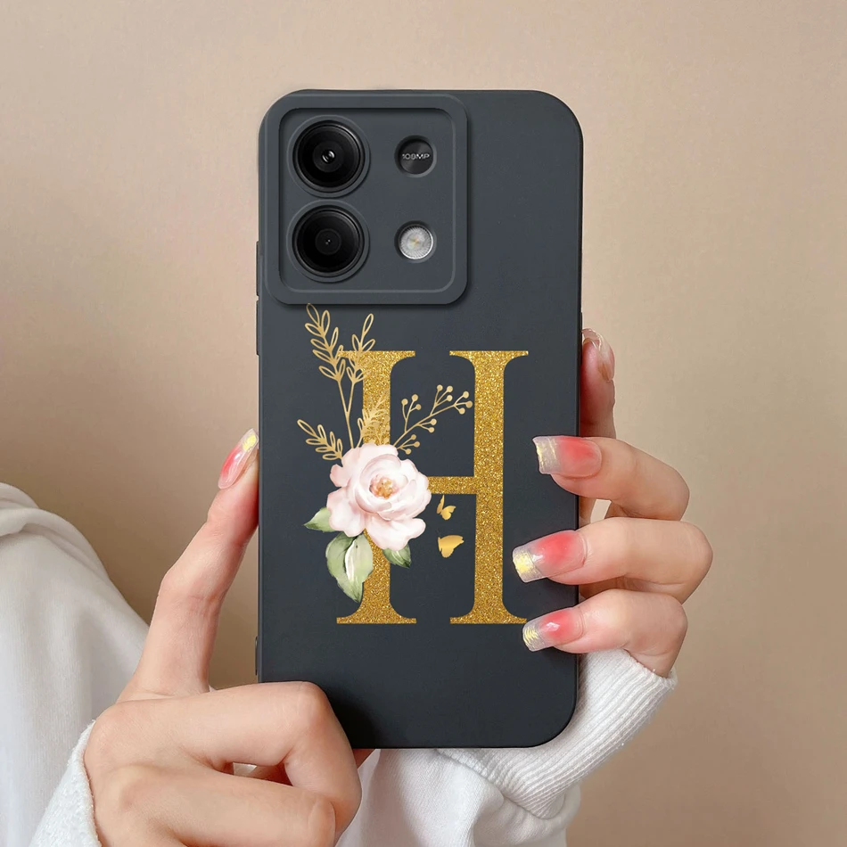 Elegant Letter Soft Liquid Silicone Full Coverage Phone Case Protector