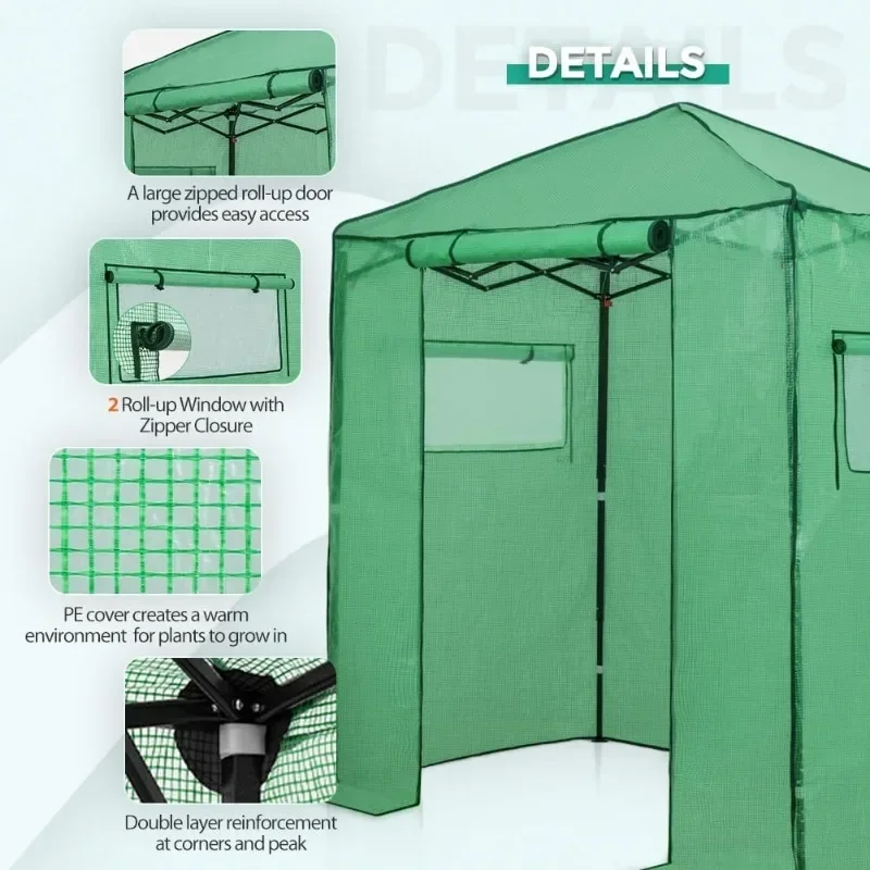 Pop-up Indoor Outdoor 6x4 Portable Walk-in Greenhouse 4