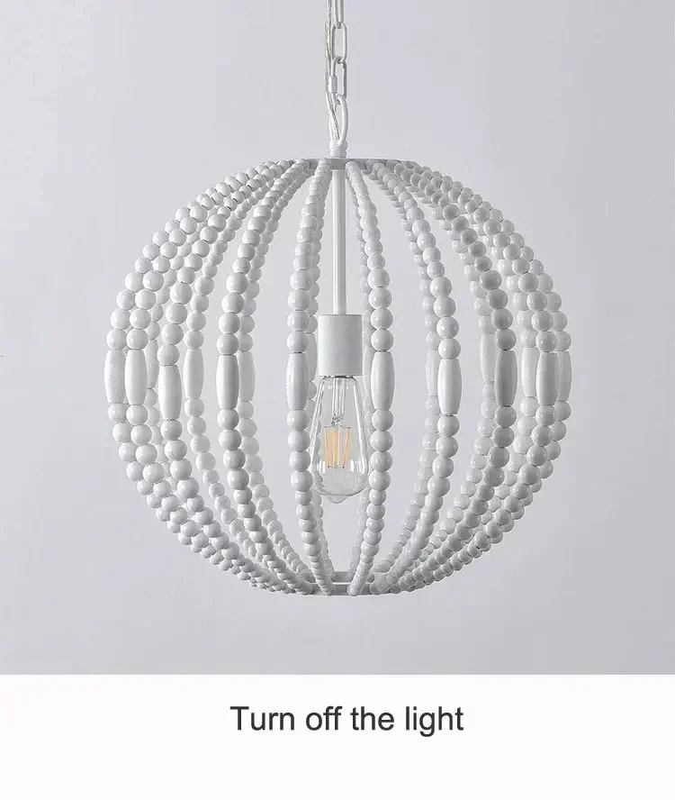 Description Picture 5 of itemVintage Loft American Style Countryside Wooden Bead Chandelier Living Room Dining Room Bedroom Villa Indoor Decor Pendent Lamps