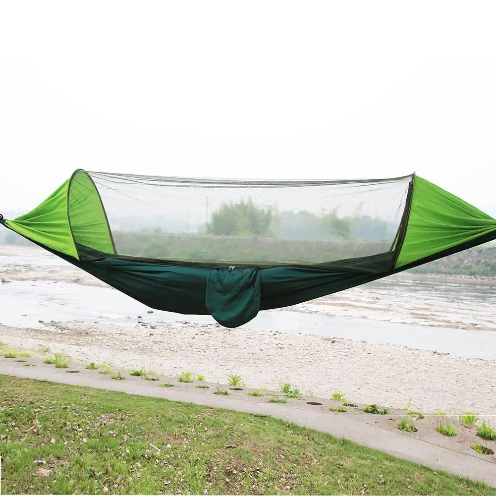 1-2 Person Outdoor Camping Hammock High Strength Parachute Fabric Hanging Bed Travel Hunting Sleeping Swing with Mosquito Net