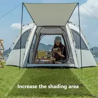 Camping pop up tents waterproof Portable Windproof tents for camping 4 person family tent with Skylight,Upgraded Large Size 3
