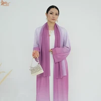 فستان فاخر عرقي جديد لعام 2025 عباية مفتوحة من الأمام لامعة مع فستان حجاب متواضع عباية دبي فستان نسائي مسلم 4