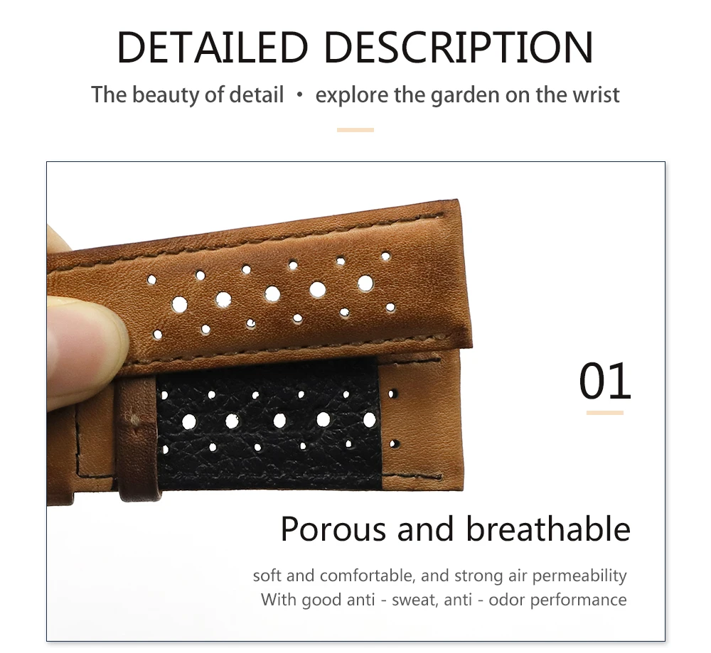 Vintage Handmade Discoloration Genuine Leather Watch Strap - Multiple Colors
