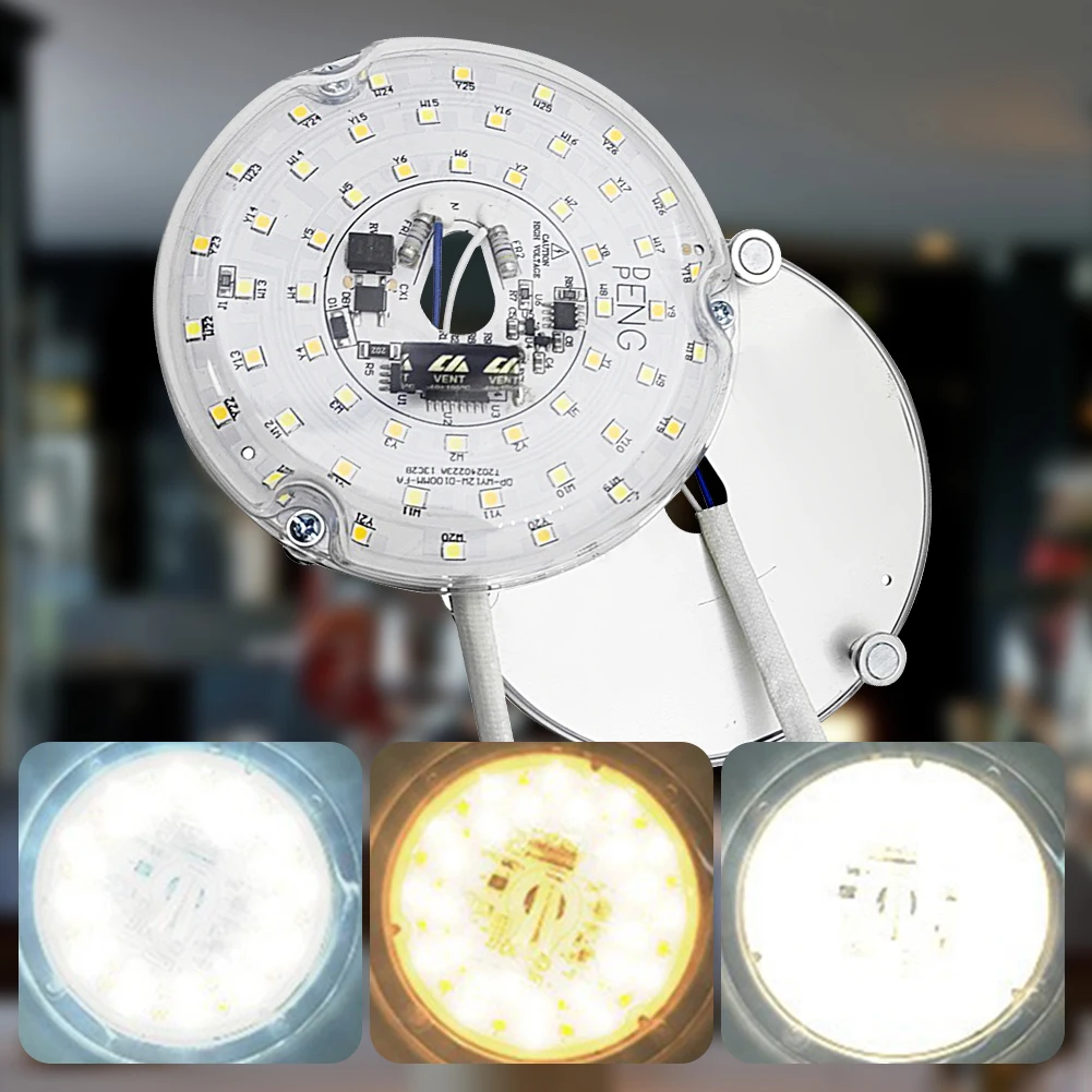 3.9 4.9 6.2 인치 천장 팬 조명 개조 키트 조정 가능한 색온도 LED 패널 조명 CRI90 플러시 마운트