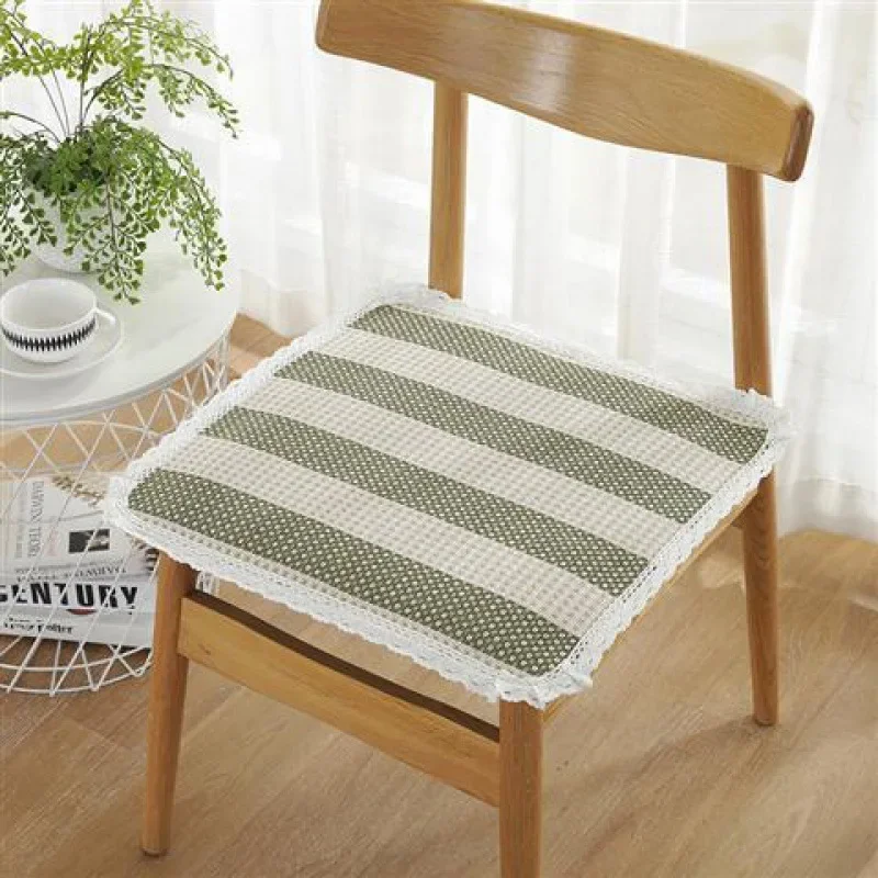 Cojín de silla de lino y algodón fresco de estilo nórdico para silla de oficina para estudiantes, silla de computadora, comedor, almohadilla suave y cómoda para sentarse