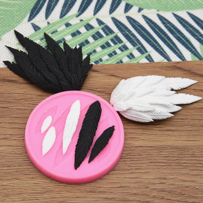 Feather Silicone Mold Ultra-light Clay DIY Angel Devil Wings Fondant Soft Pottery Hand-made Clay Polymer Wings Tool silicone mold,pottery clay tools