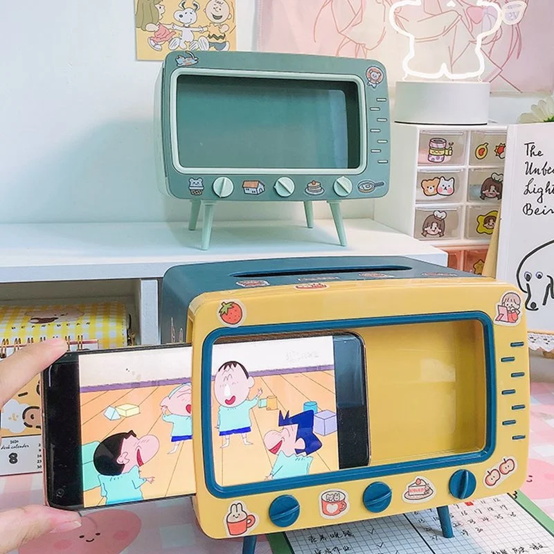 Cute Plastic Tissue Box Home Multifunctional Kawaii Desktop TV Tissue Box Case Simple Creative Storage Napkin Holder Paper Tray tissue dispenser tissue box