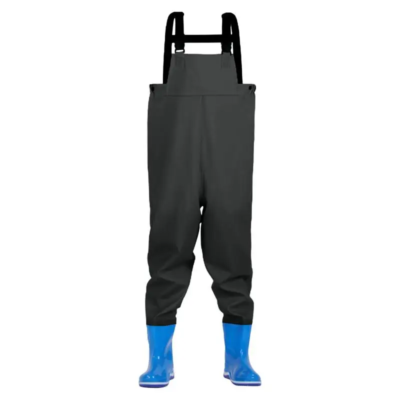 Children Fishing Chest Waders Outdoor Activities Girl Boy PVC Rain Pants Waterproof Bootfoot Quick-dry Adjustable