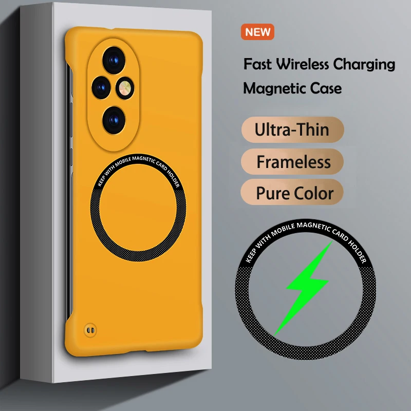 Ultra Slim Magnetic Frameless Solid Color Phone Case - Hard Cover