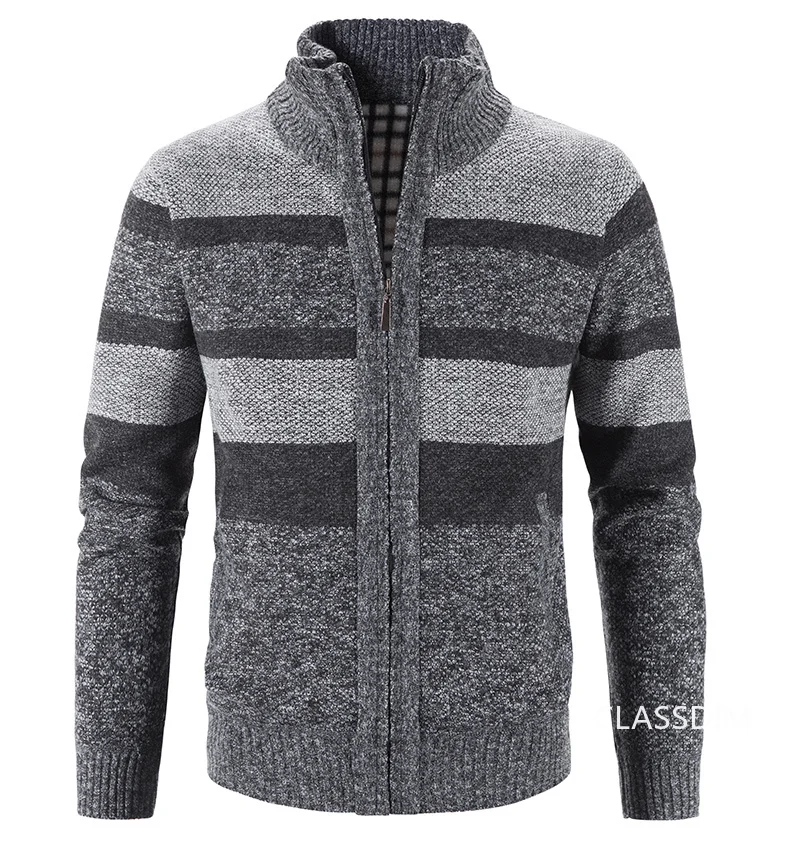 Homens casacos de inverno cardigans casual sweatercoats