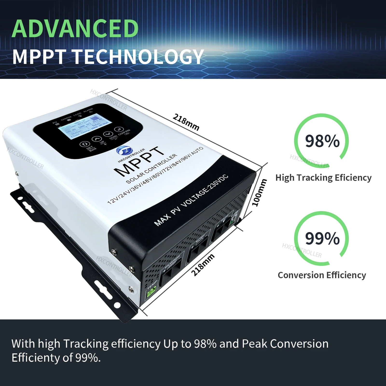 LCD ġ ÷̰ ִ MPPT ¾籤  Ʈѷ,  ¾籤 ý, EU ̱ , 100A, 80A, 230VDC, 24V, 48V, 60V, 72V, 96V