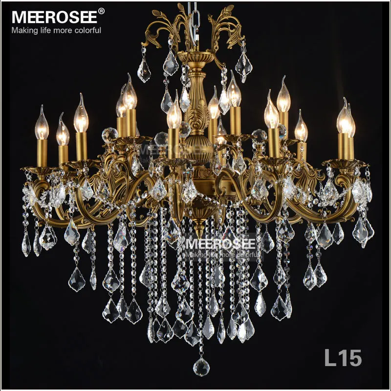 

15 Lights Silver Color Crystal Chandelier Lighting Big Crystal hanging lamp Lustre Light Fixture 2 tiers Hotel Villa living room