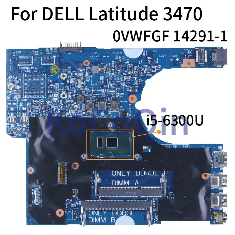 

Материнская плата для ноутбука DELL Latitude 3470 i5-6300U материнская плата для ноутбука 0VWFGF 14291-1 SR2F0 DDR3