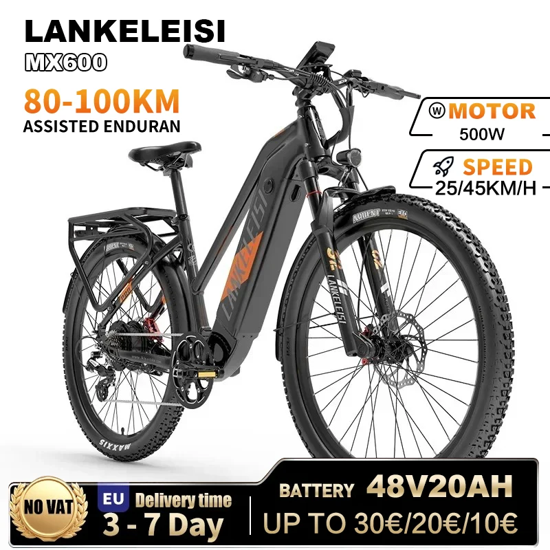 Electric Bike LANKELEISI MX600 High Speed Mountain ebike Bafang