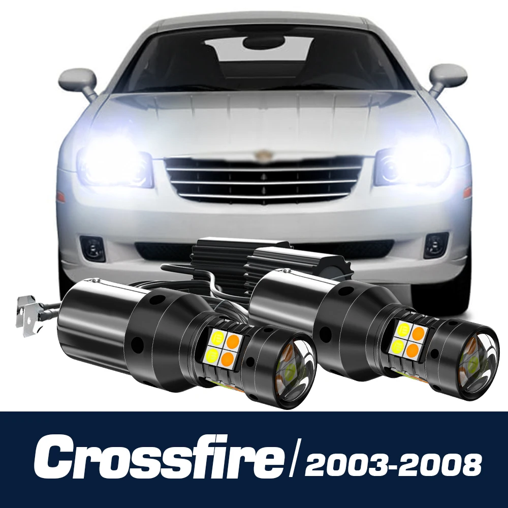 2pcs LED Dual Mode Turn Signal Daytime Running Light Canbus Accessories DRL For Chrysler Crossfire 2003 2008 2004 2005 2006 2007