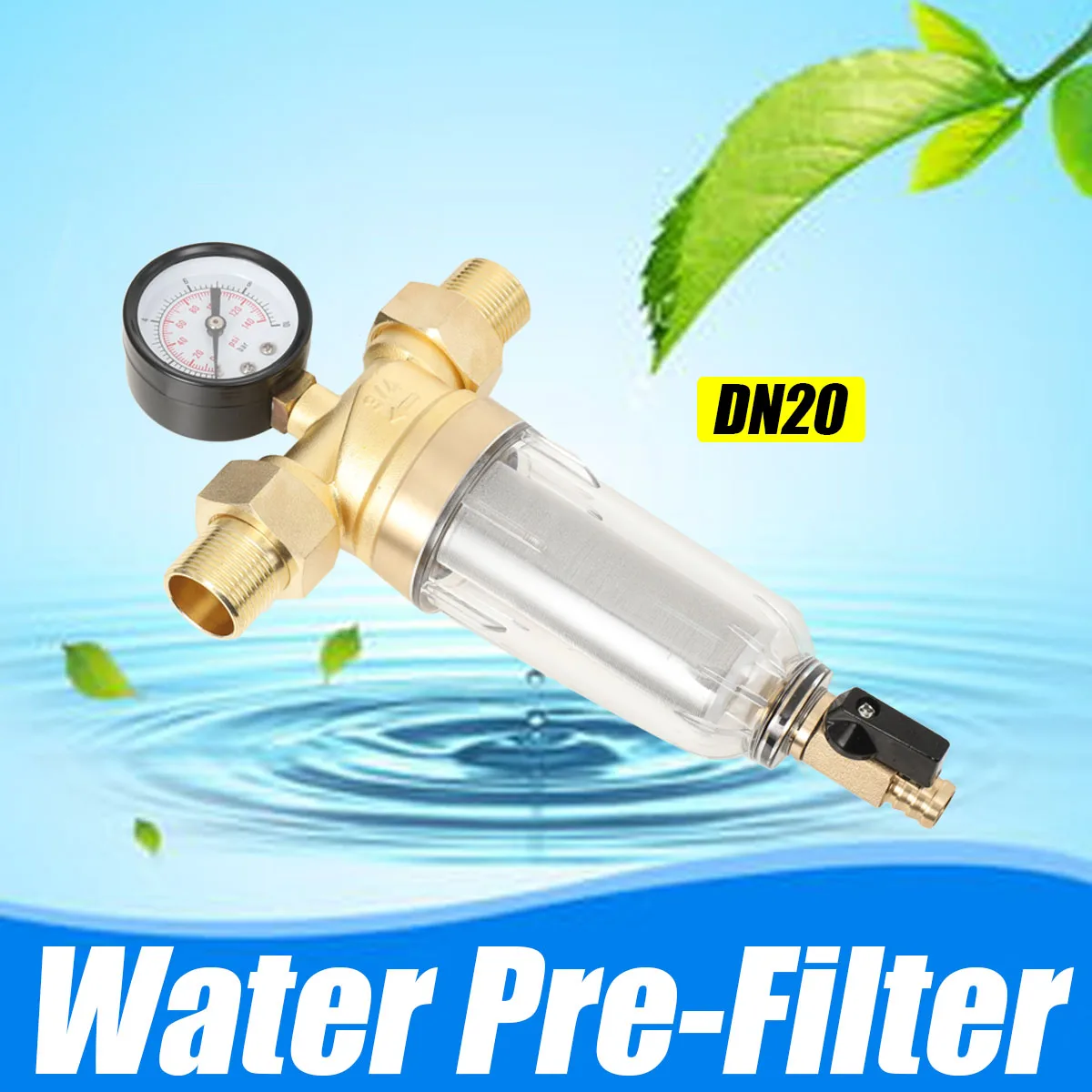 DN20 Spray Gun Air Pressure Regulator Gauge & In-Line Water Trap Air Filter 16 Bar