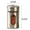 Stainless Steel Seasoning Spice Storage Box Condiment Bottles Shaker Jars Organizer BBQ Cooking Herbs Toothpick Holder 5