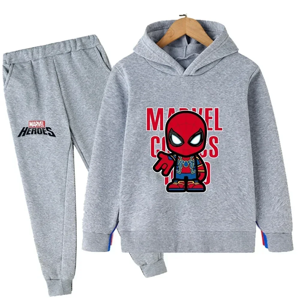 thumbnail image 1 of Ropa de moda de primavera y otoño para niños, sudaderas con capucha y pantalones con estampado de dibujos animados de Marvel Spiderman, conjuntos de 2 piezas, trajes deportivos informales para niños y, 1 of 5