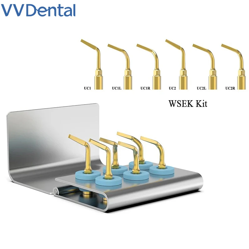 

VVDental Dental Piezo Surgery Tips Kit Compatible with Mectron/ Woodpecker Handpiece Dental Surgical Tools UC1/UC1L/UC1R/UC2/UC2