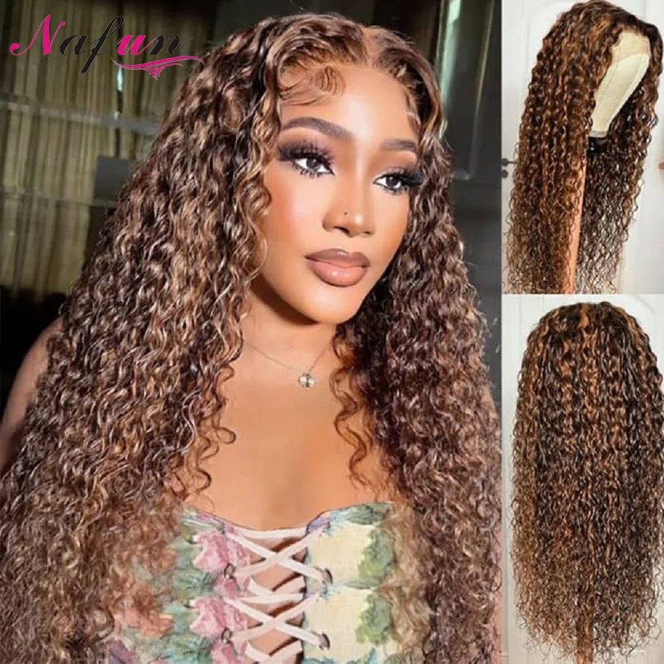 

Highlight Kinky Curly 13x4 13x6 Lace Frontal Human Hair Wig For Women Brazilian Glueless Water Wave Wig Human Hair Ready To Wear