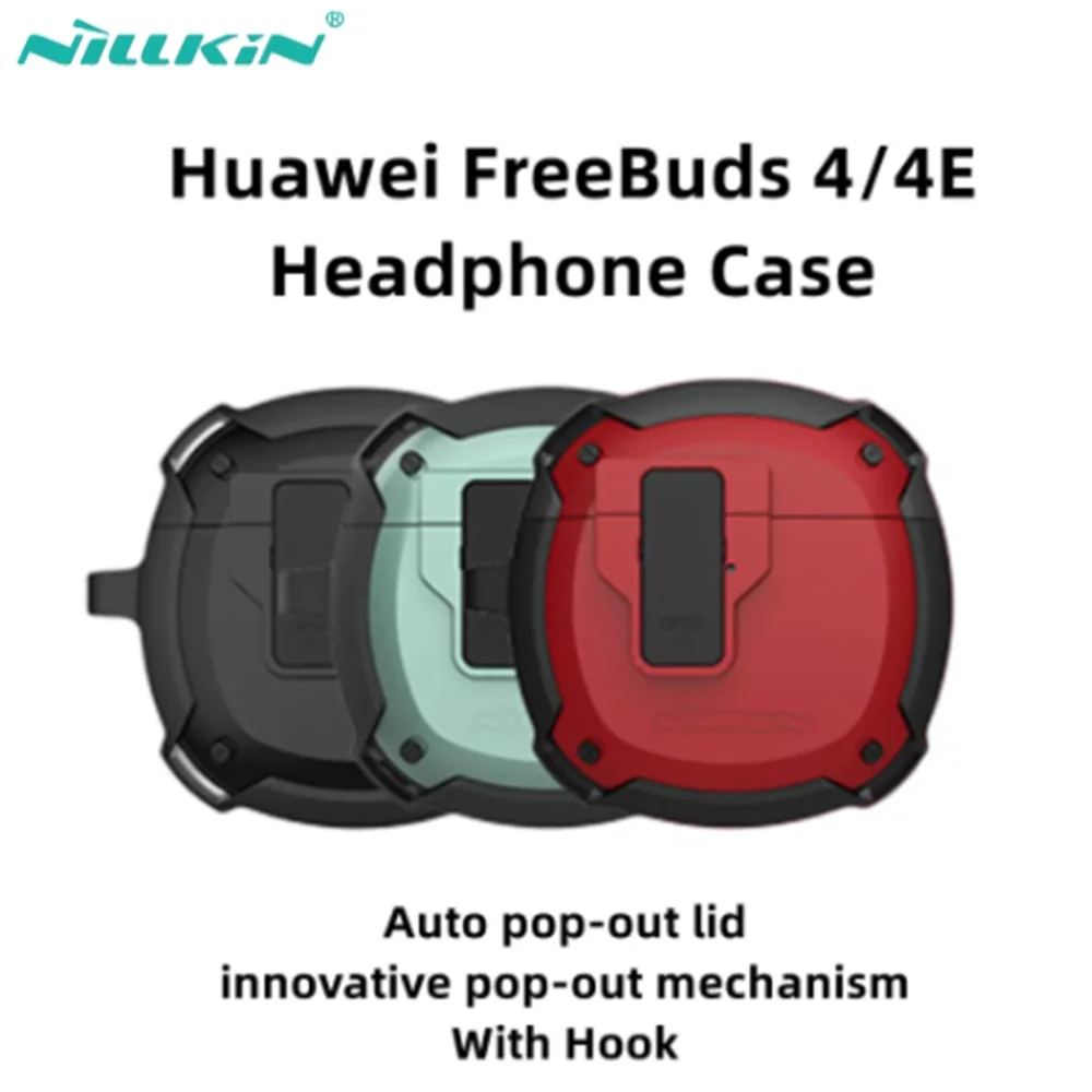 

NILLKIN For Huawei Freebuds 4/4E Cover Sports Earphone Case Silicone Shockproof Protect Hearphone Box freebuds 4E Case With Hook