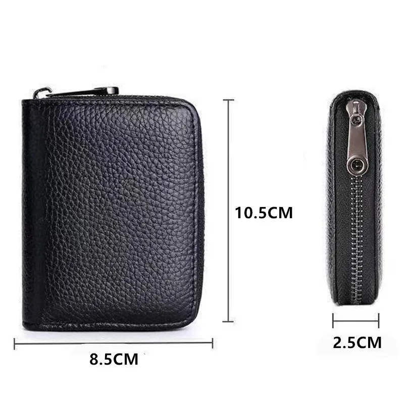 Premium PU Leather Card Holder with Anti-Demagnetization Protection - Sleek Organizer with Coin Pouch, Holds 20 Cards