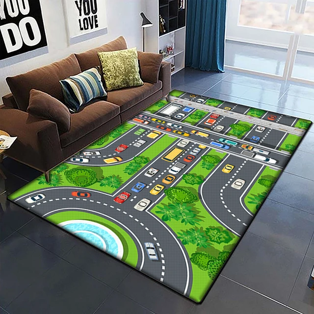 Tapis de sol de jeu de carte routière de puzzle pour enfants