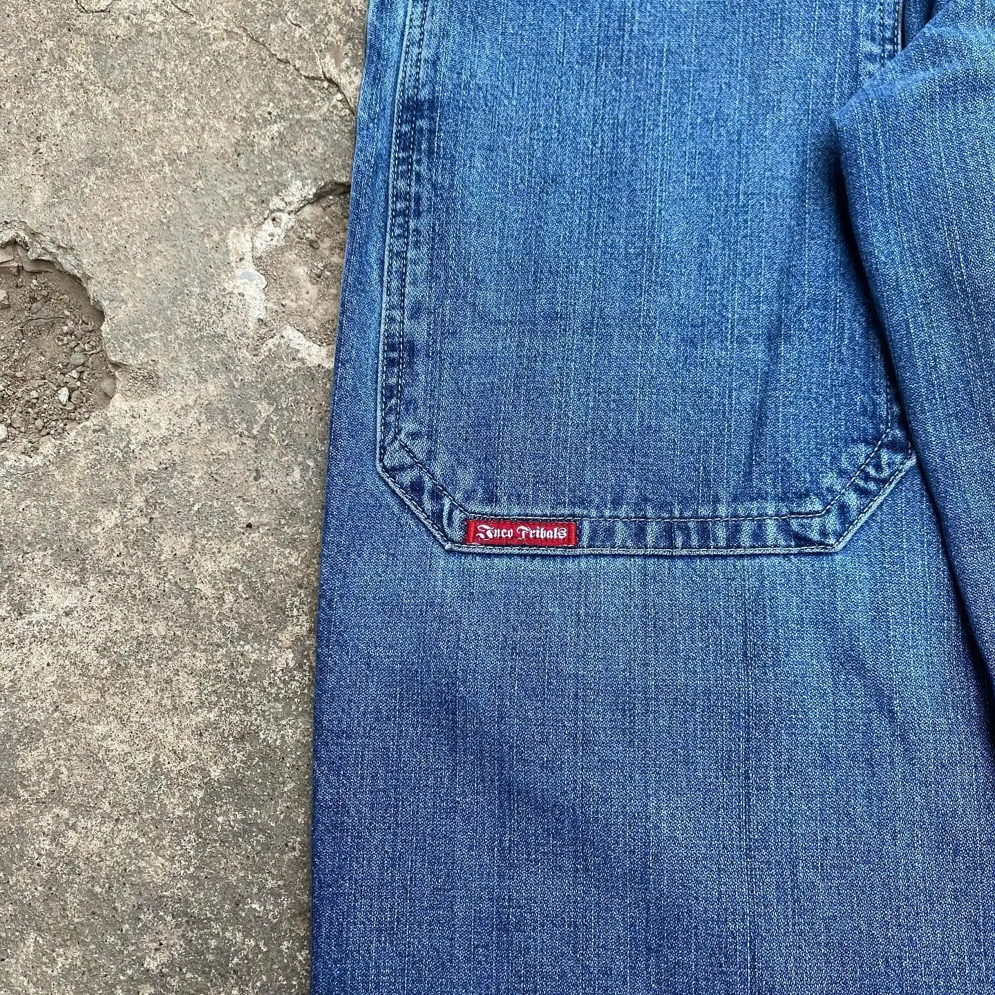 JNCO Y2K 청바지, 힙합 레트로 해골 그래픽, 레트로 블루, 헐렁한 청바지, 하이웨이스트 와이드 레그 바지, 스트리트웨어, 남녀공용, 신제품